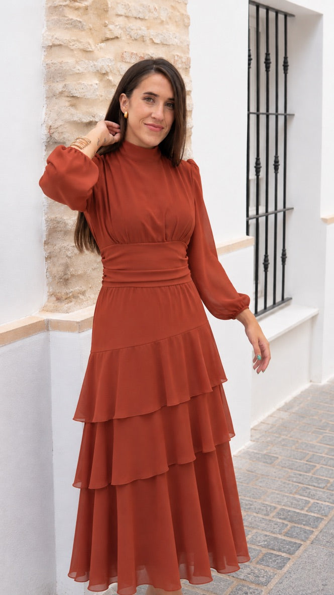 VESTIDO ALANA TEJA