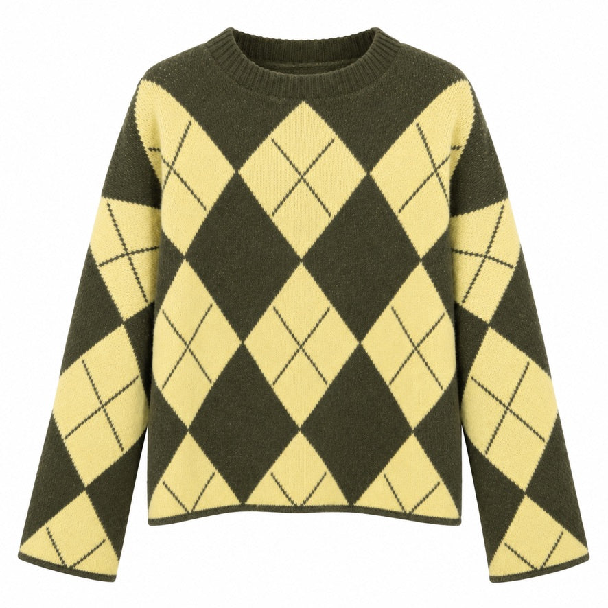JERSEY ROMBOS VERDE CAQUI