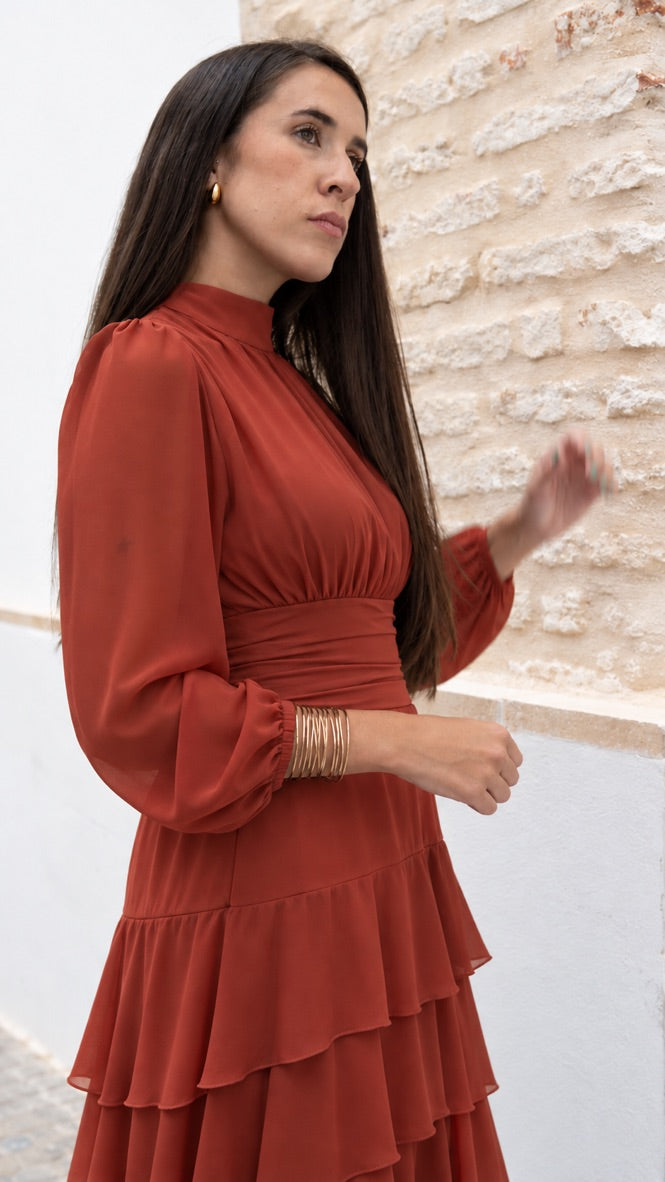 VESTIDO ALANA TEJA