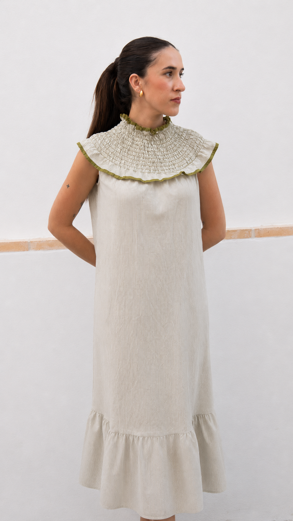 VESTIDO SARA PISTACHO
