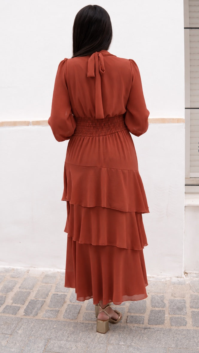 VESTIDO ALANA TEJA