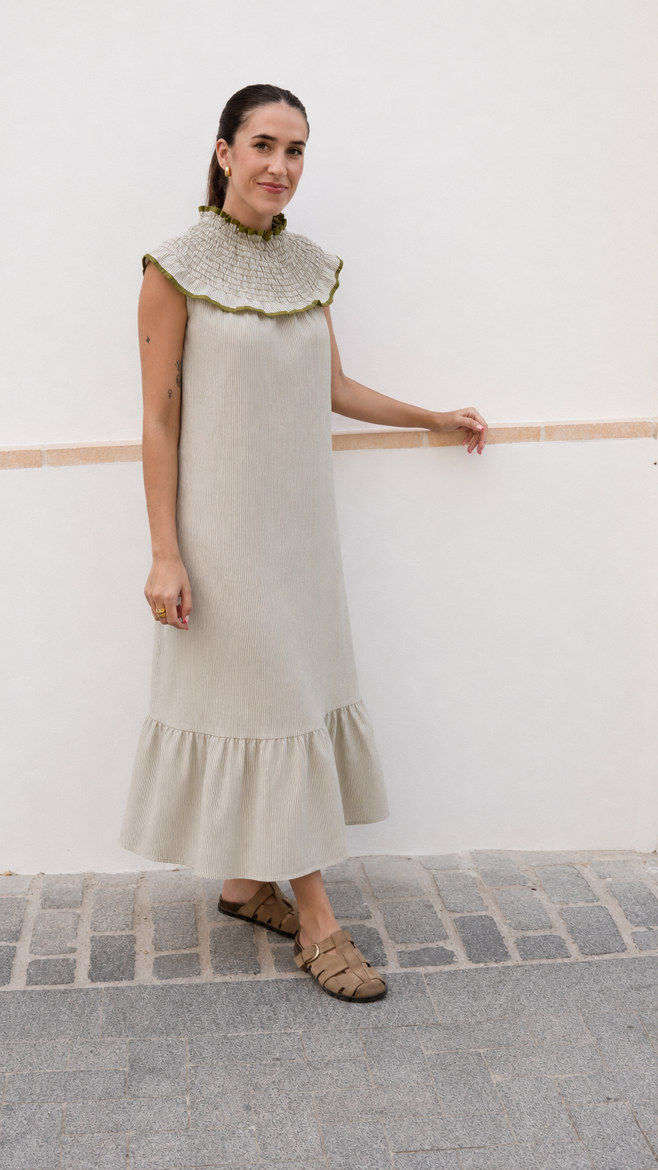 VESTIDO SARA PISTACHO