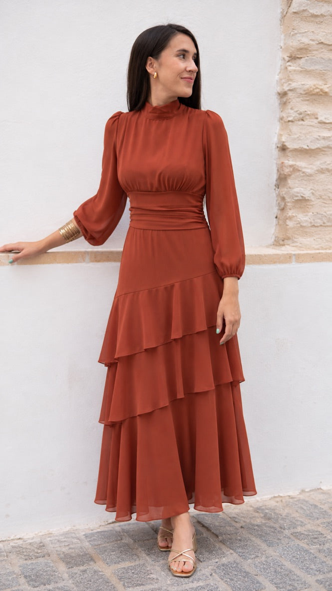 VESTIDO ALANA TEJA