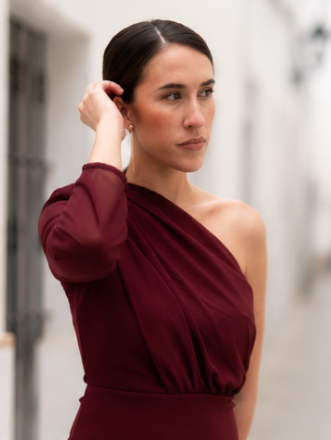 VESTIDO MARINA BURDEOS