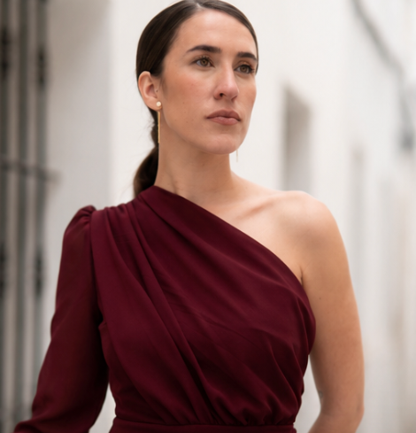 VESTIDO MARINA BURDEOS