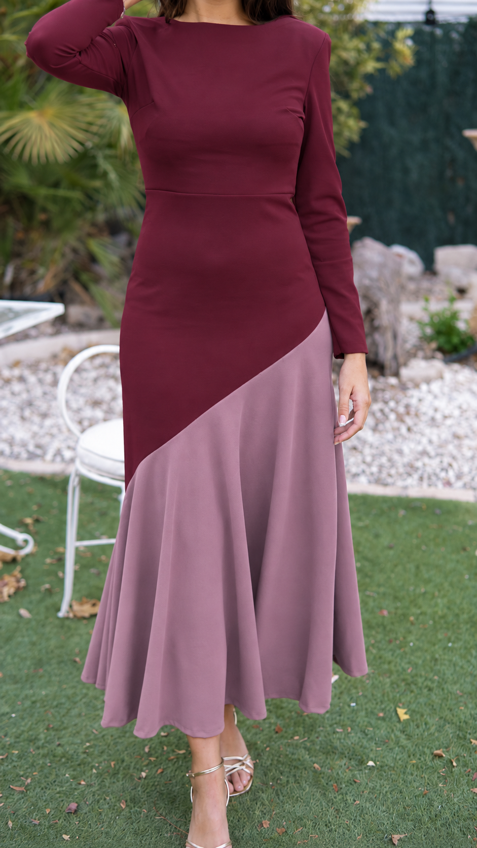 VESTIDO NAHIA BURDEOS