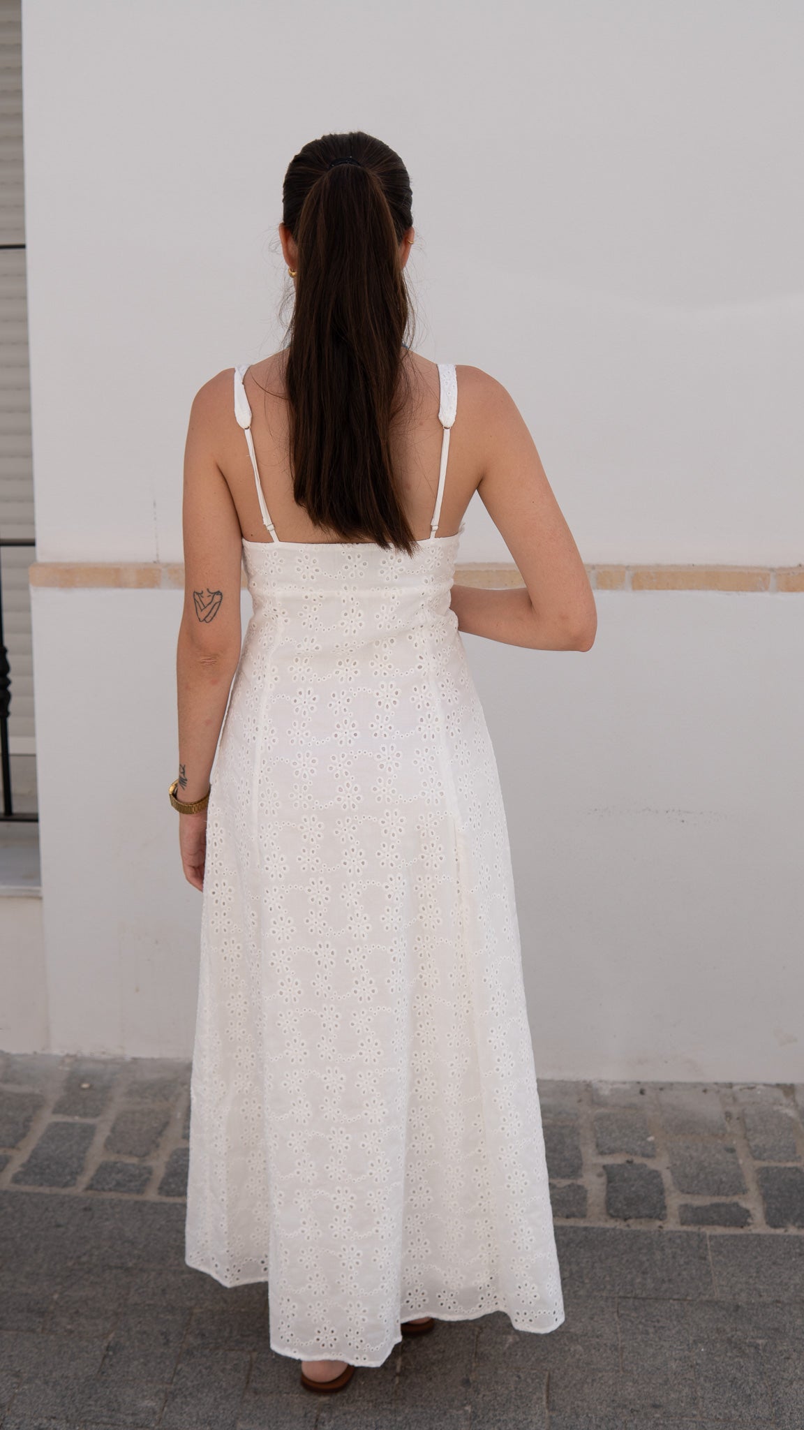 VESTIDO PERFORADO BLANCO