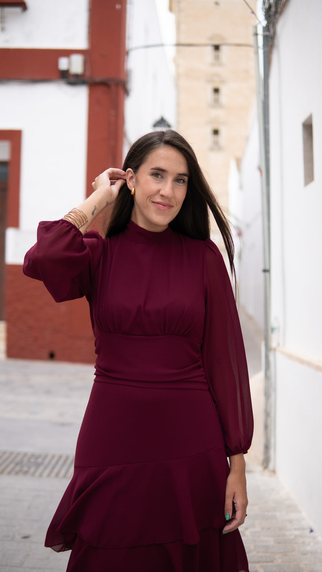 VESTIDO ALANA BURDEOS