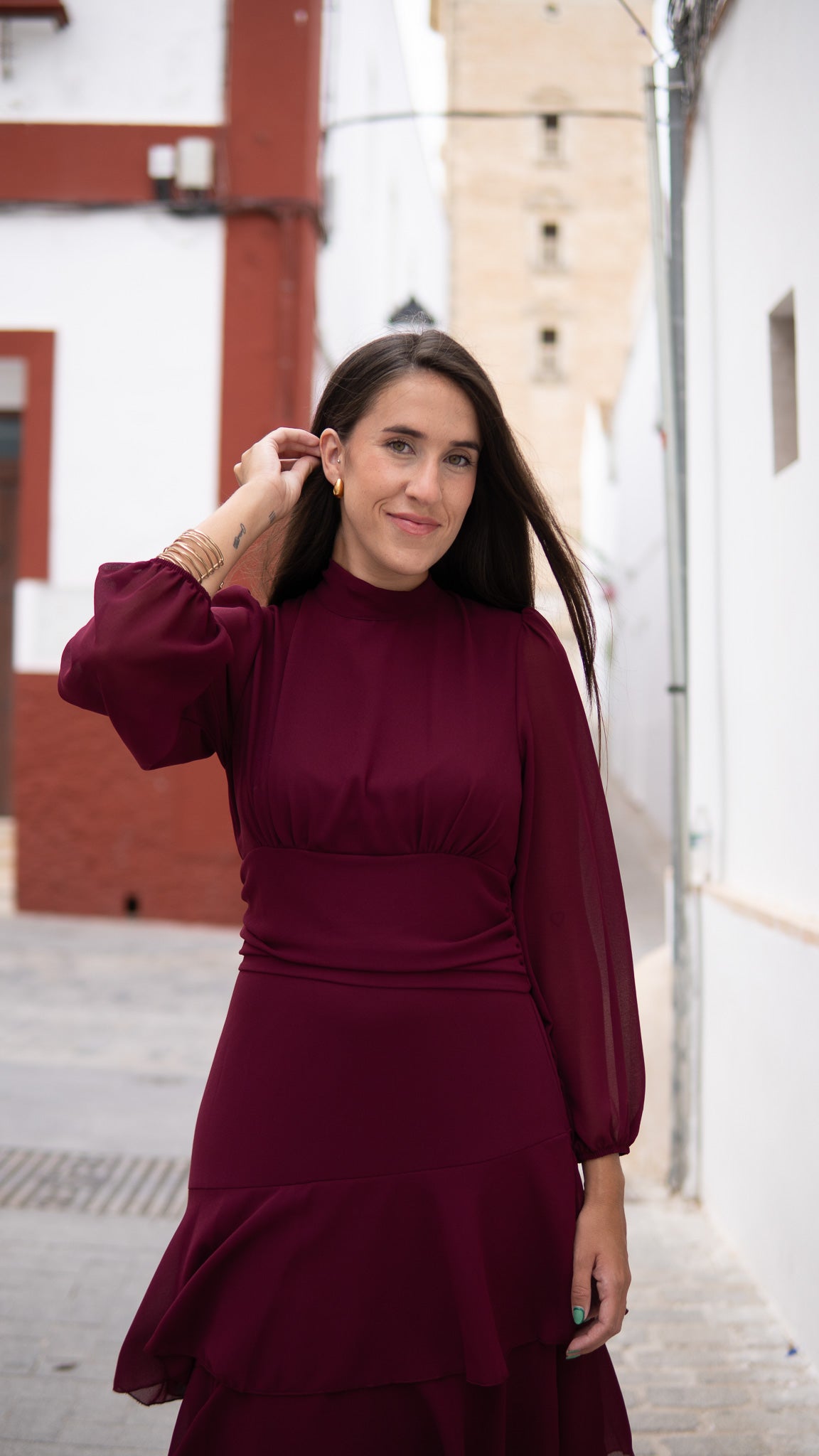 VESTIDO ALANA BURDEOS