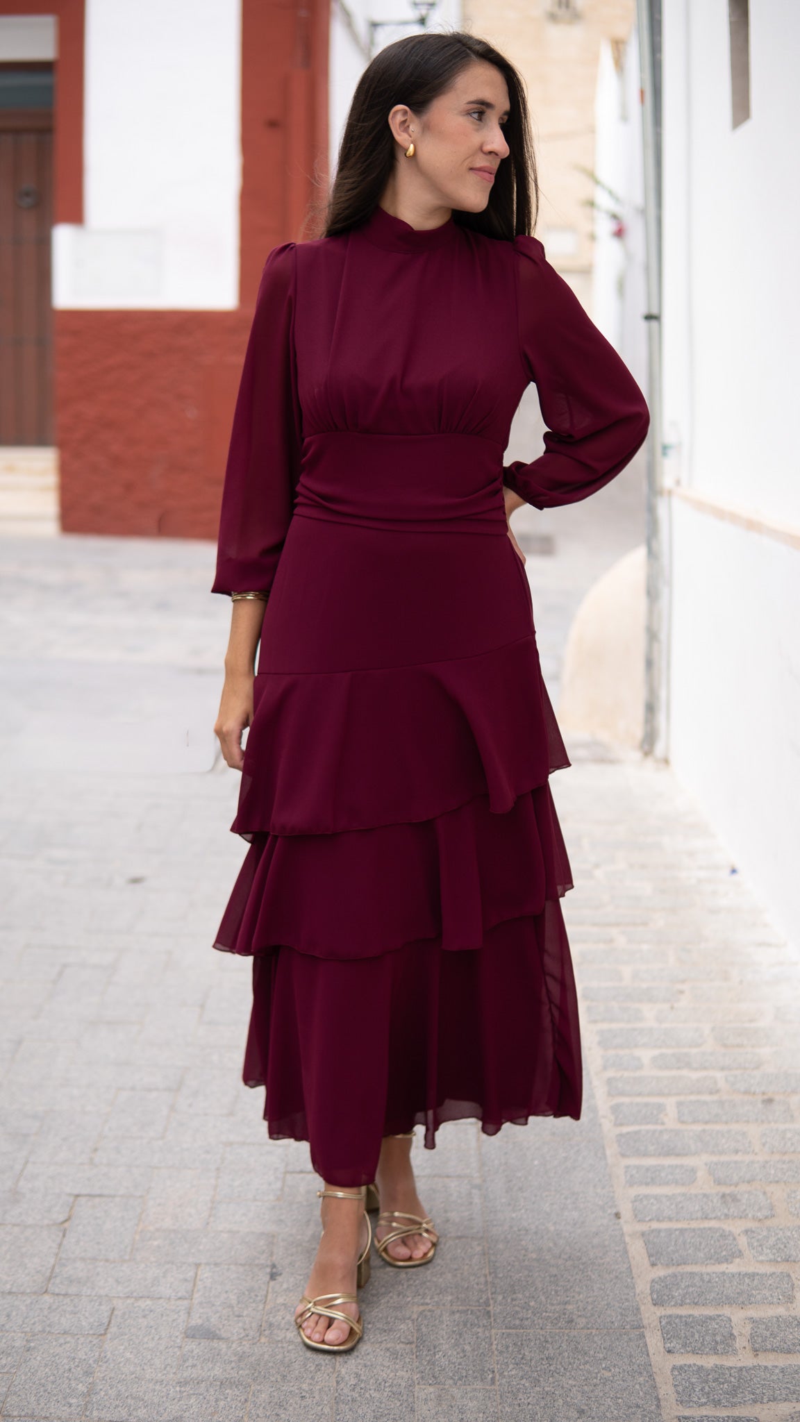 VESTIDO ALANA BURDEOS