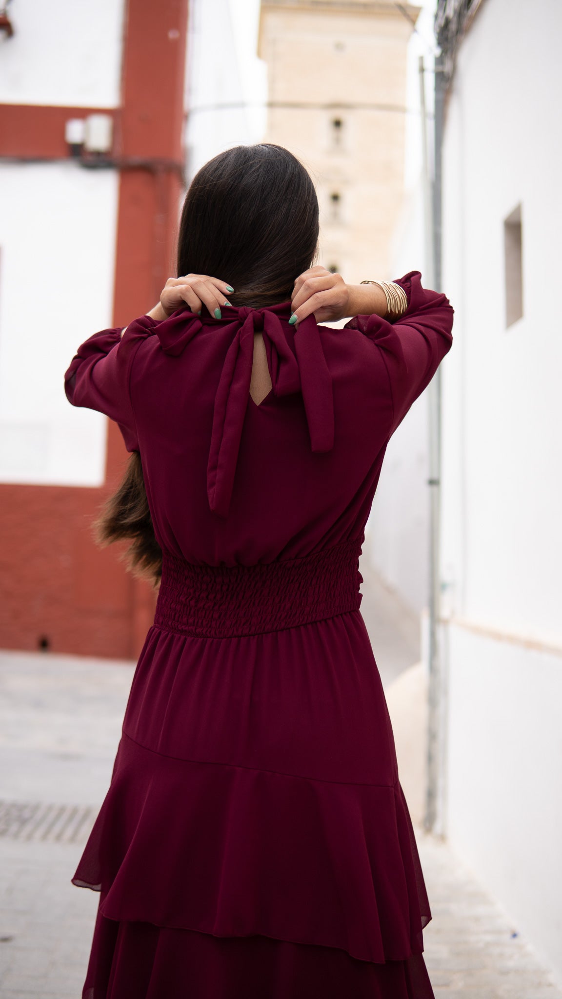 VESTIDO ALANA BURDEOS