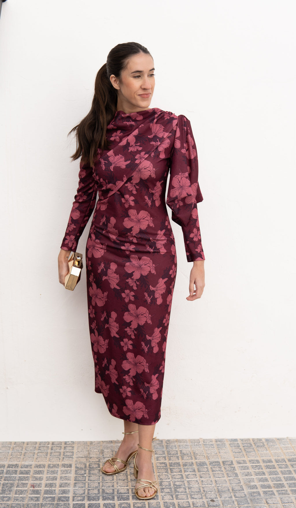 VESTIDO ROSAL BURDEOS - LEMONÉ