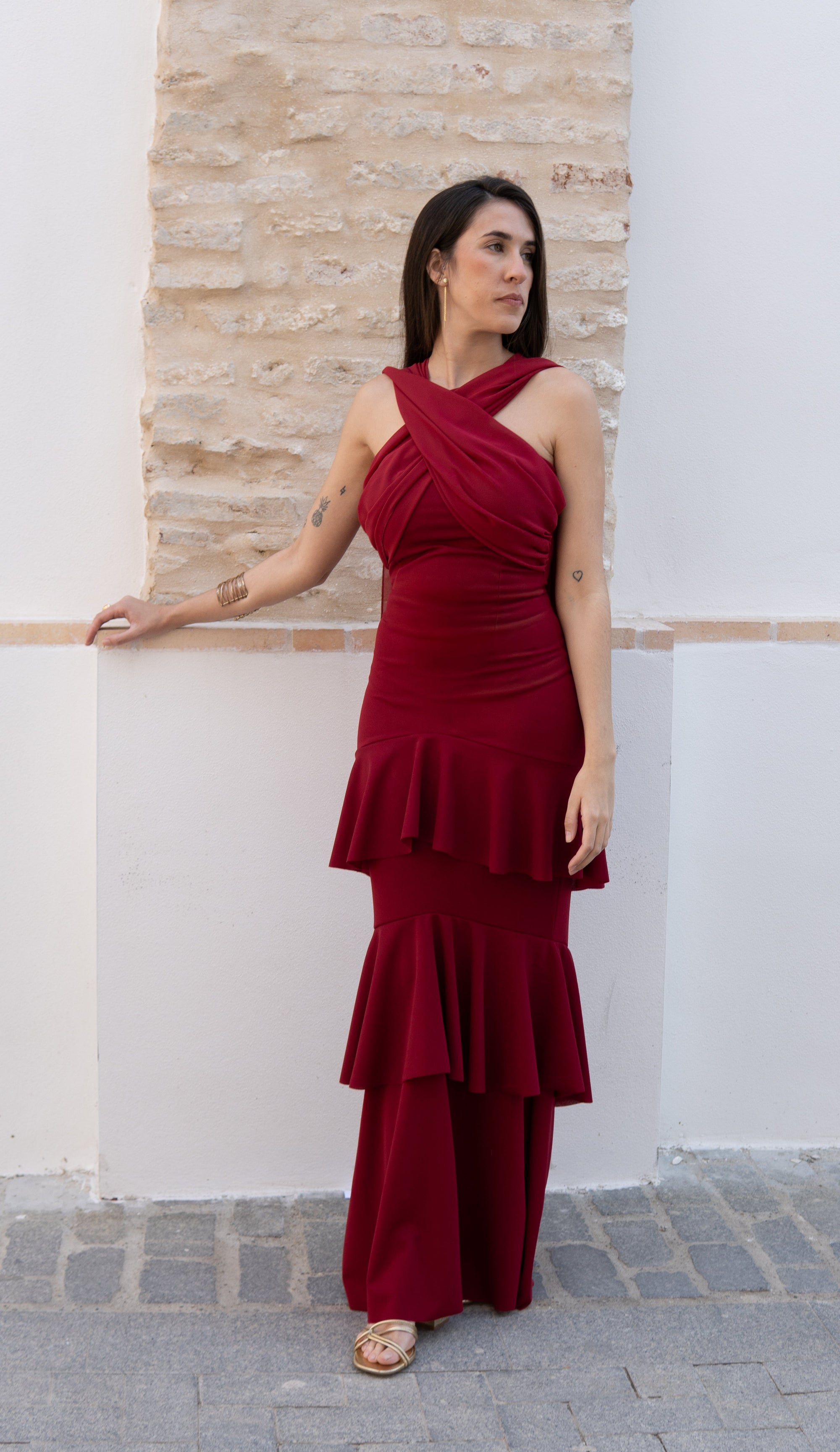 VESTIDO VOLANTES ROJO - LEMONÉ