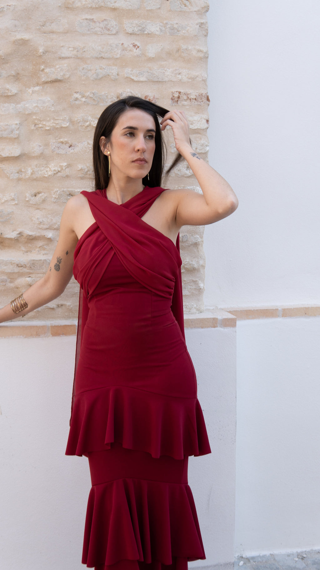 VESTIDO VOLANTES ROJO - LEMONÉ